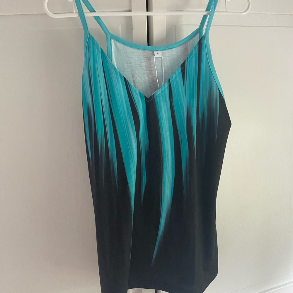 Black and Blue tripped tank top